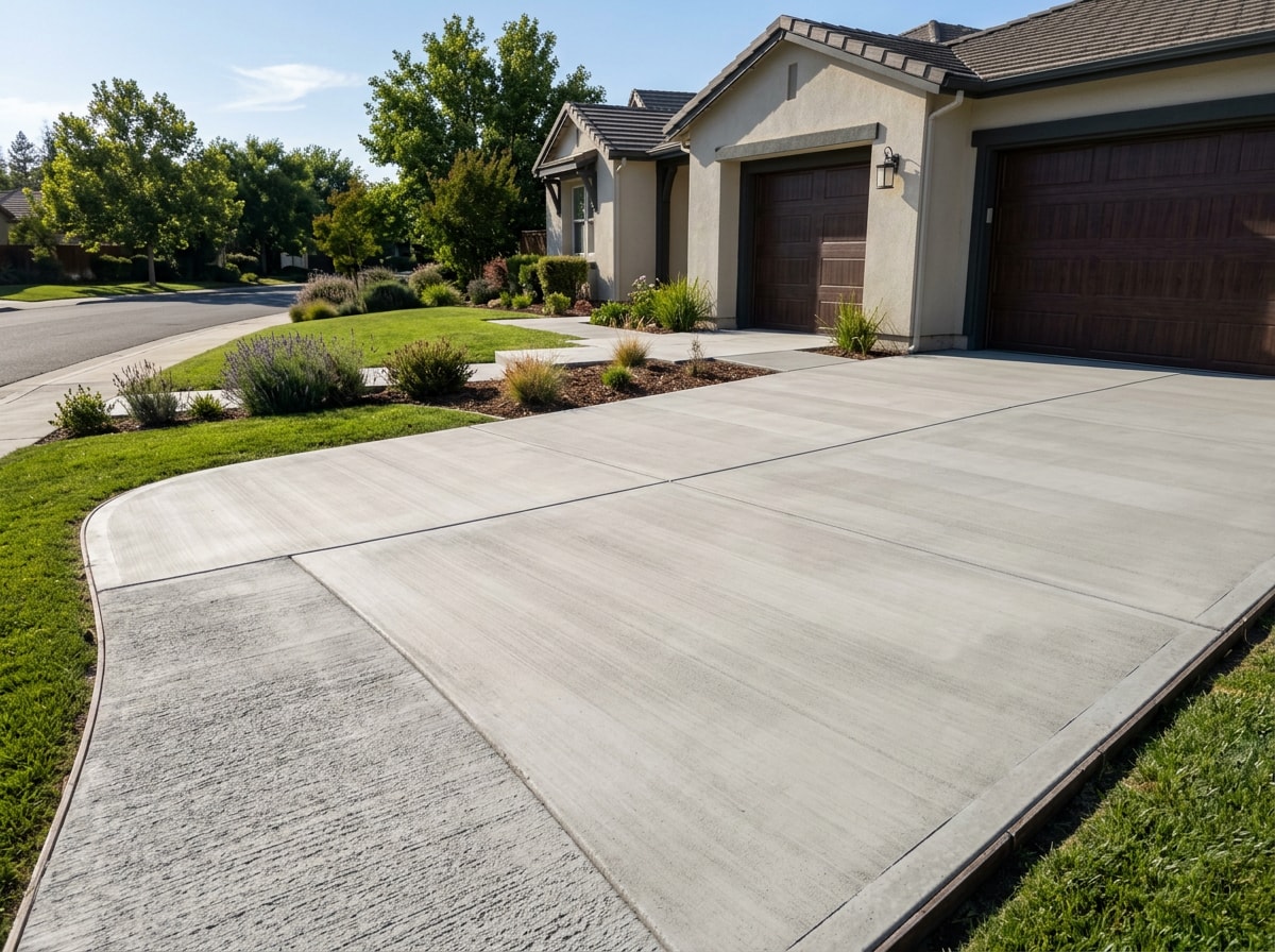 Finished concrete driveway and foundation work completed by a general contractor in Stockton, CA