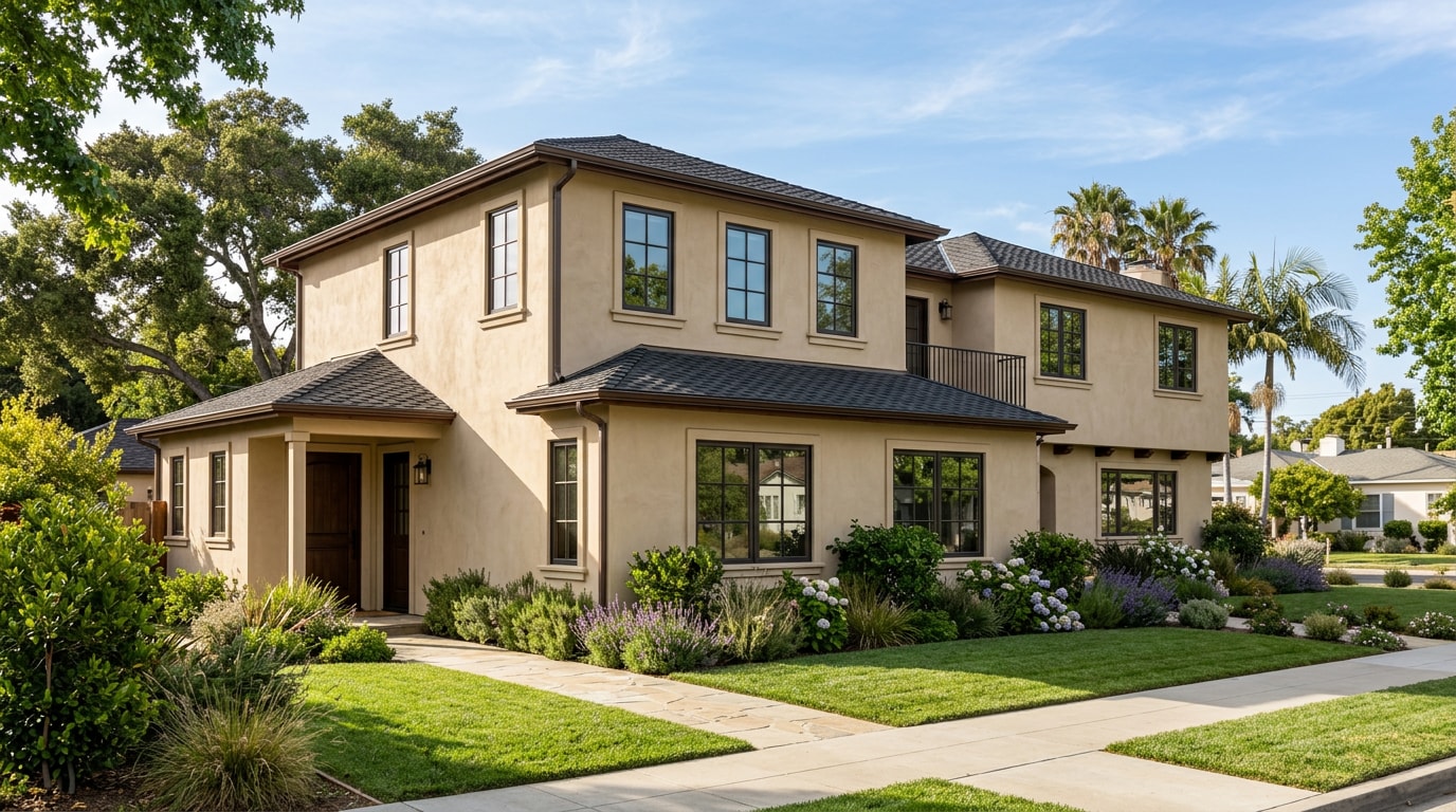 Finished two-story home addition on a house in Tracy, CA
