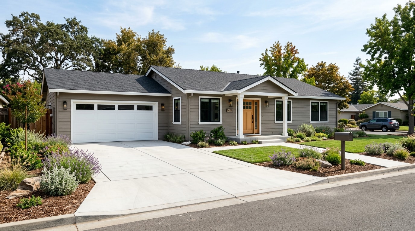 Remodeled home exterior in Tracy, CA by a home improvement general contractor Remodeled home exterior in Tracy, CA by a home improvement general contractor